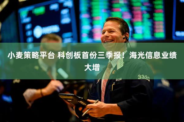 小麦策略平台 科创板首份三季报！海光信息业绩大增